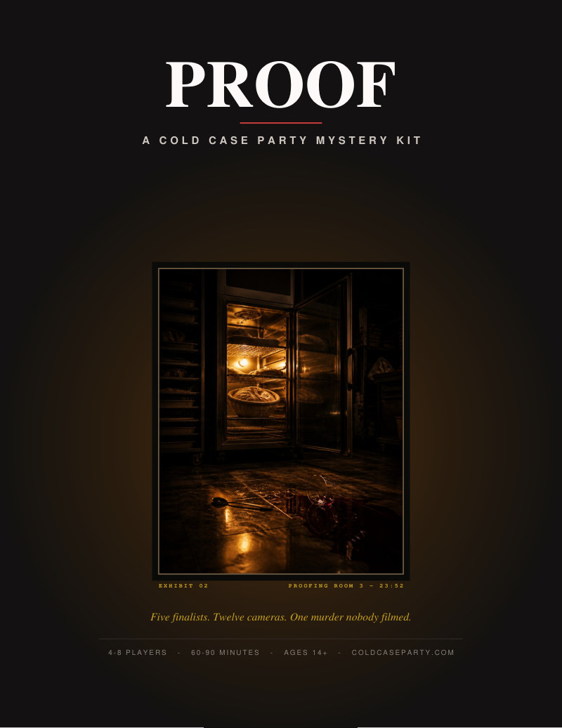 Proof printable murder mystery kit cover