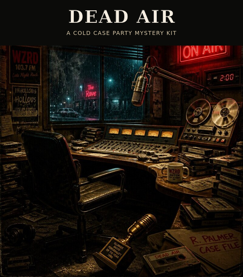 Dead Air printable murder mystery kit cover